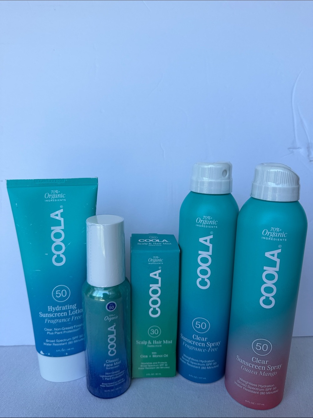 COOLA Spf 50 bundle of 5 products for a discounted price. NEW! (face+hair+body)